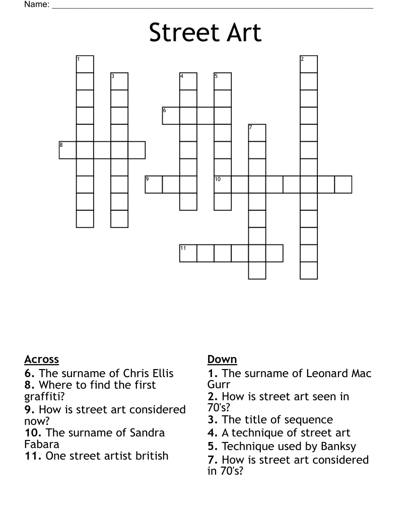 Street Art  Crossword