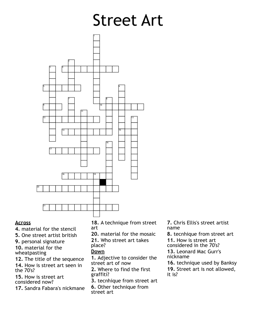 Street Art  Crossword