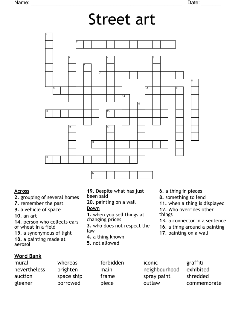 Street art Crossword