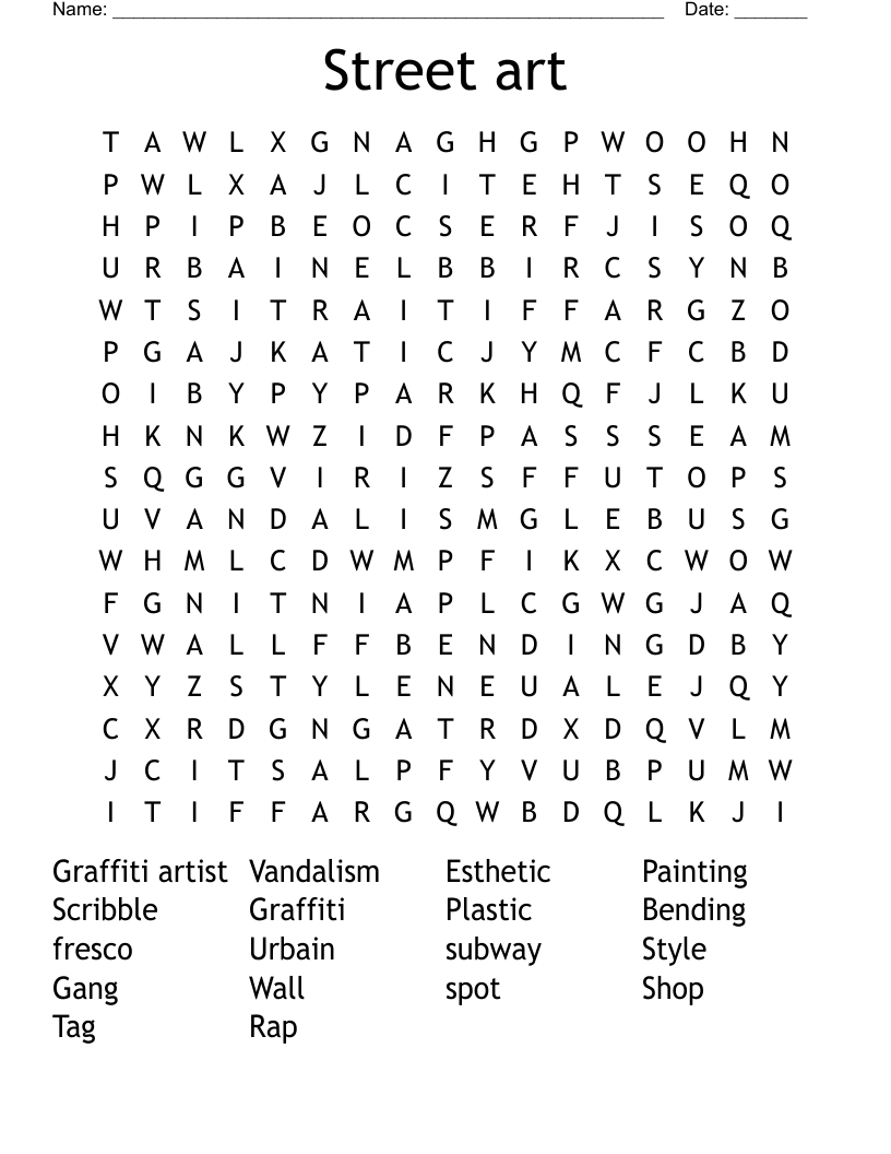 Street art  Word Search