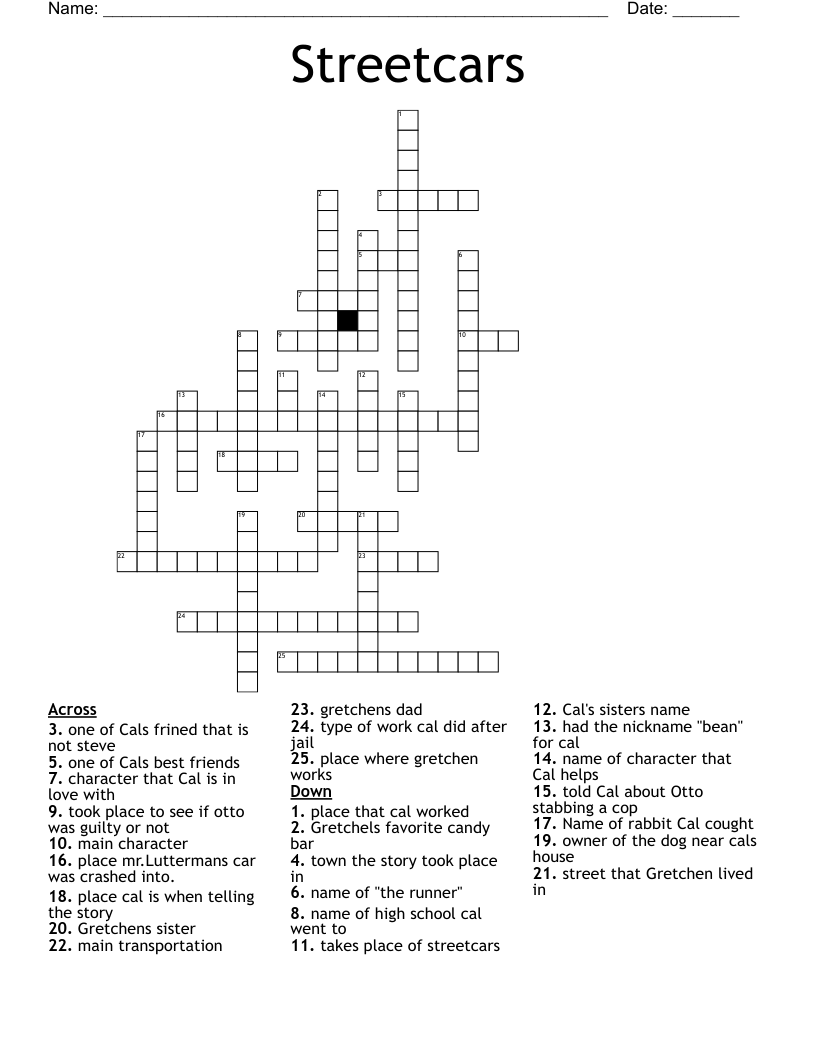 Streetcars  Crossword