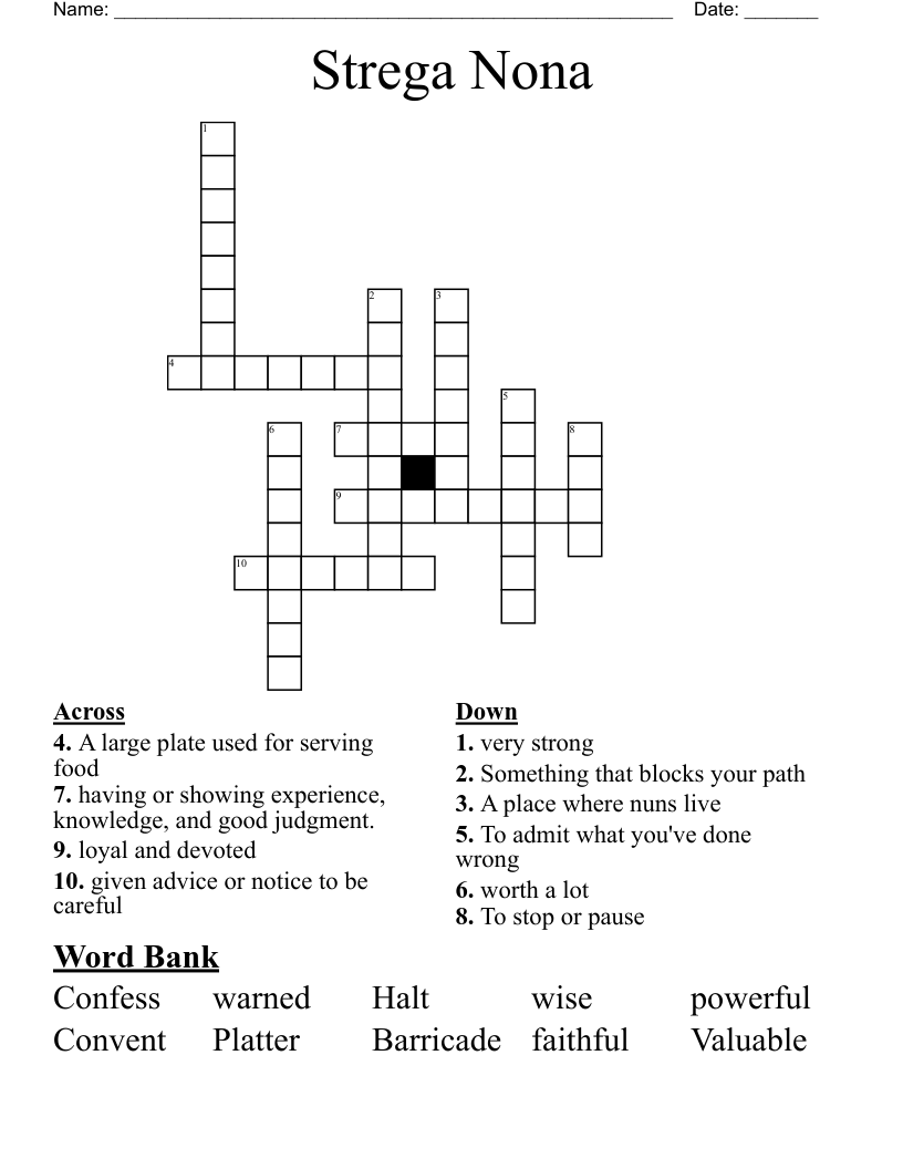 Strega Nona Crossword