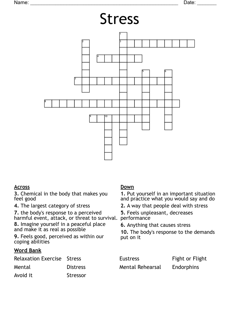 Stress Crossword