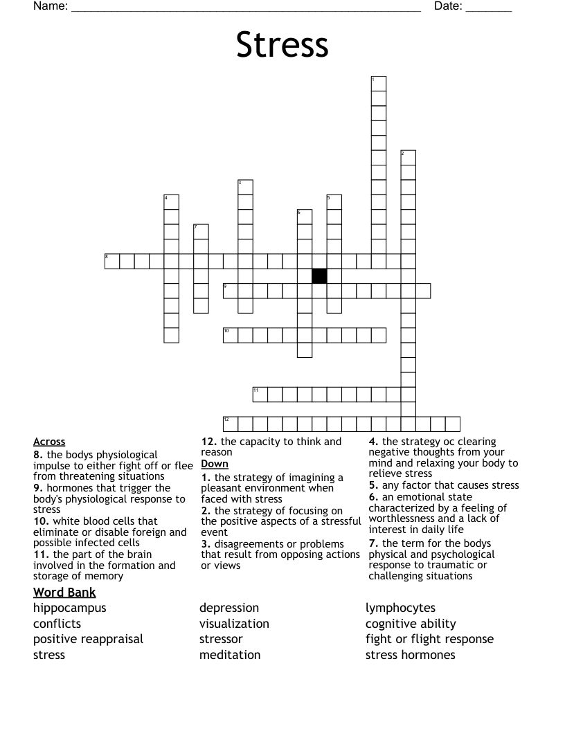 Stress Crossword
