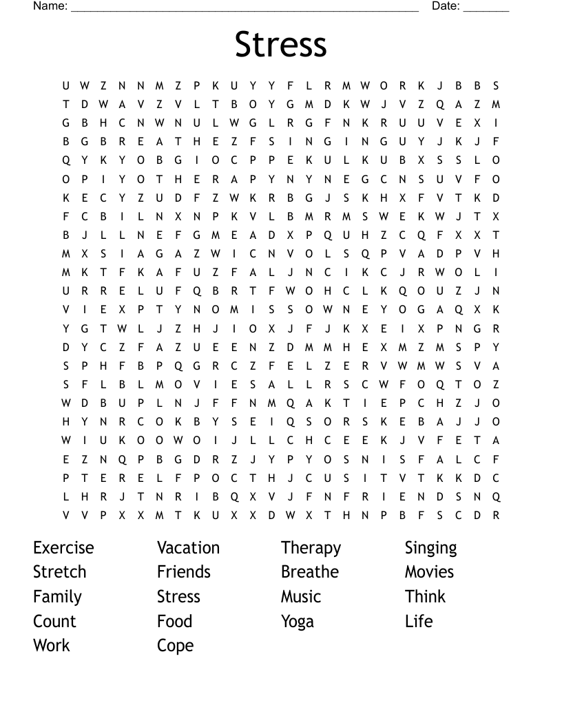 Stress Word Search
