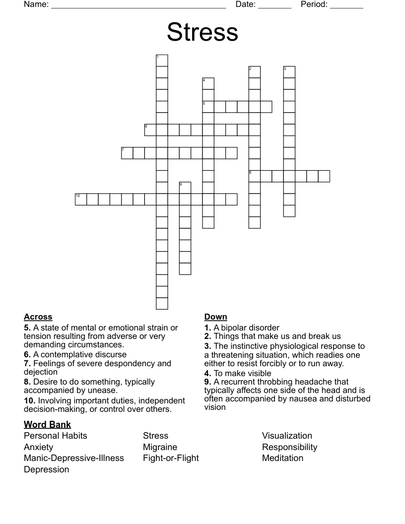 Stress Crossword
