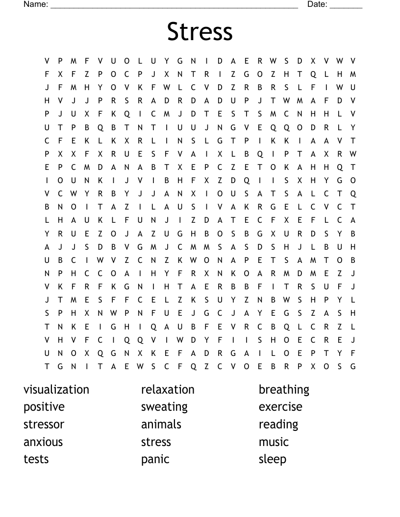 Stress Word Search