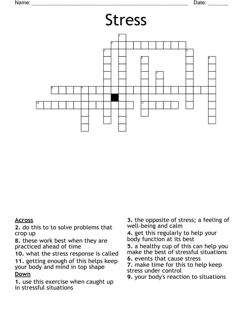 Stress Crossword
