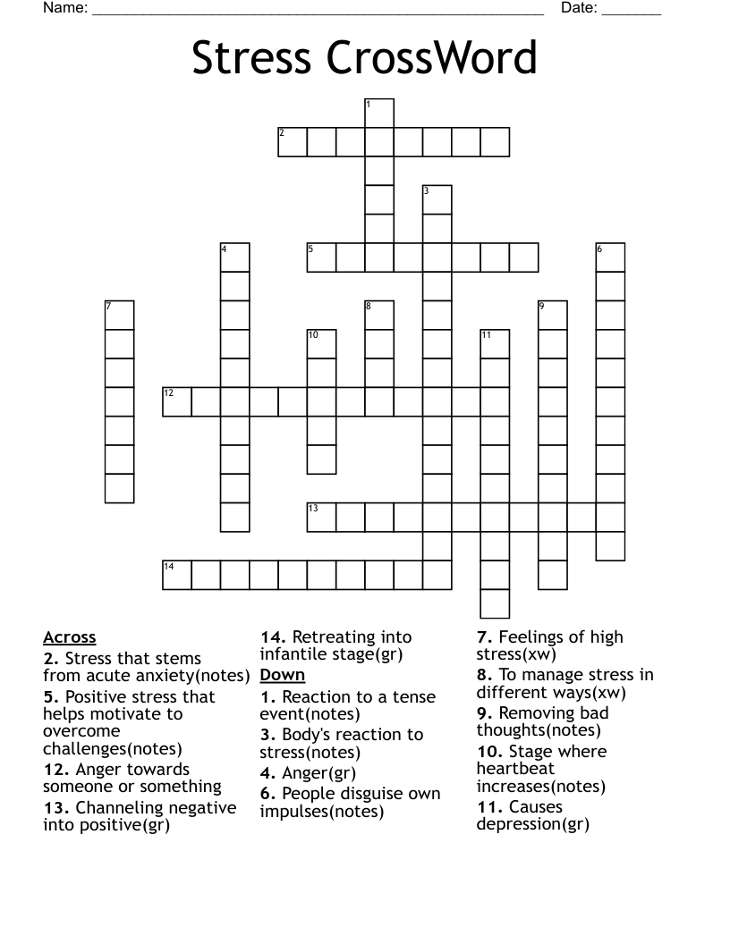 Stress CrossWord
