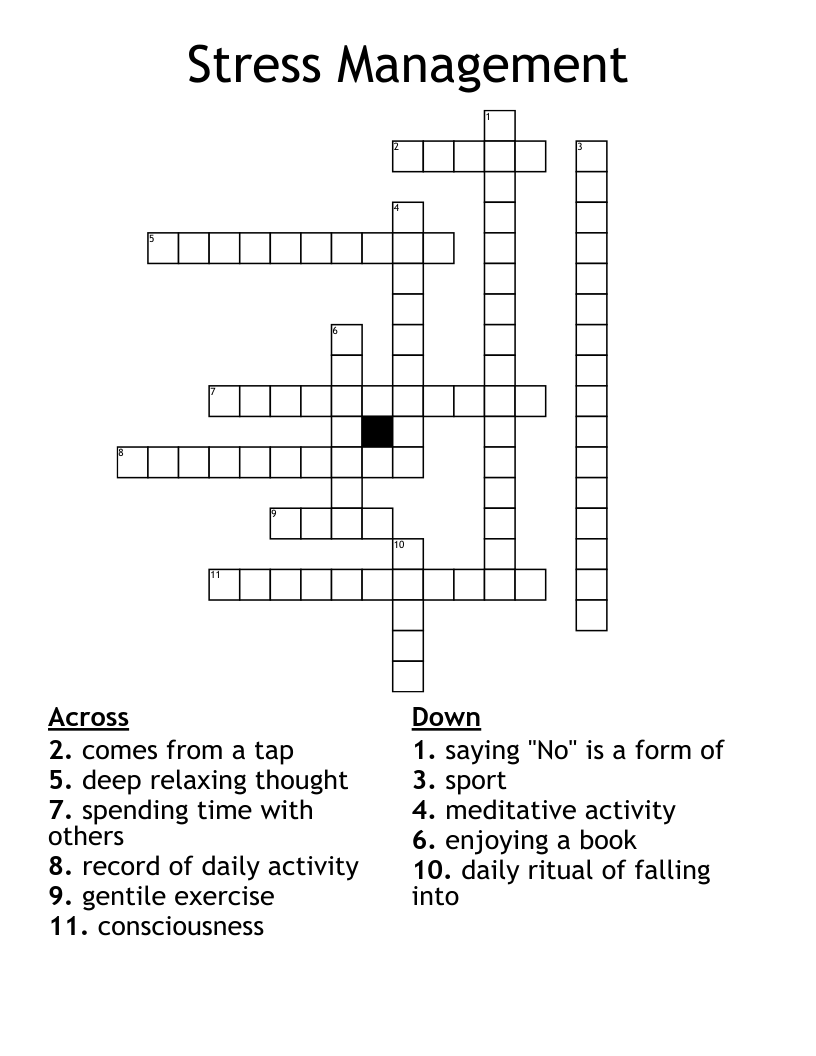 Stress Management Crossword