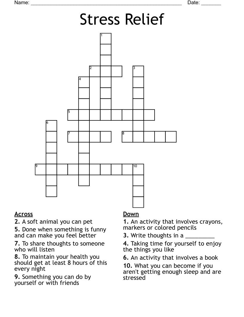 Stress Relief Crossword