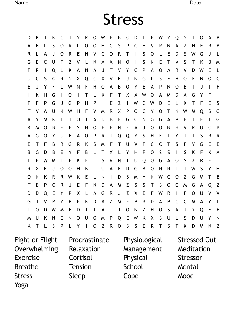 Stress  Word Search