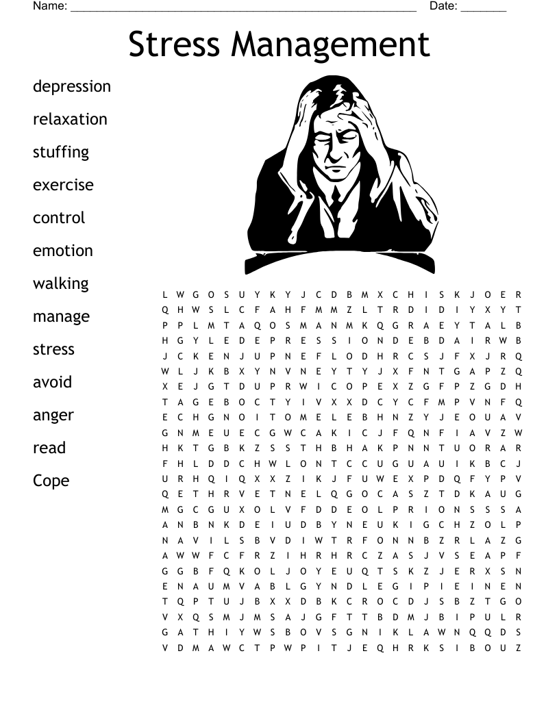 Stress Management Word Search
