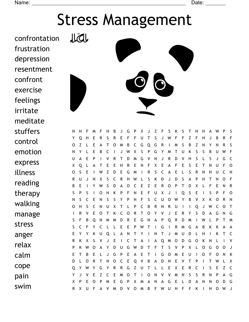 Stress Management Word Search