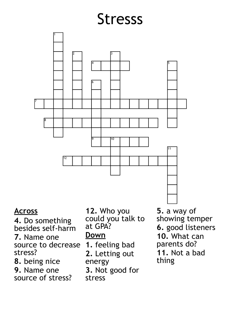 Stresss Crossword