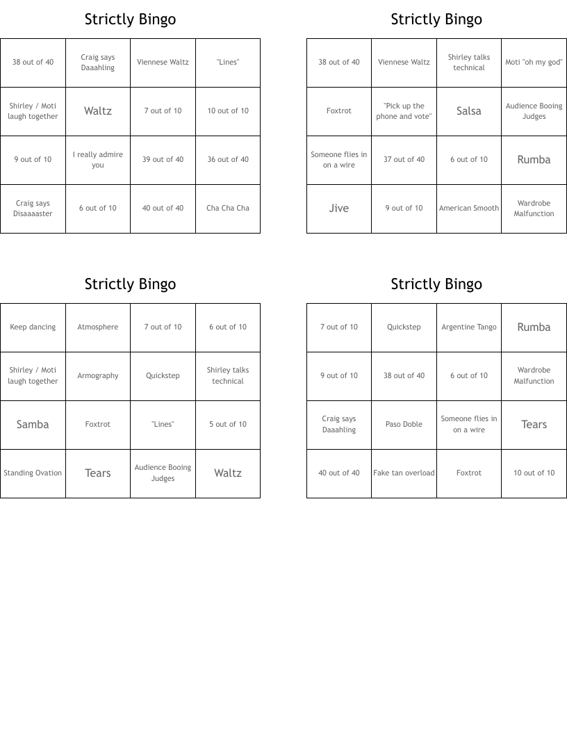 Strictly Bingo
