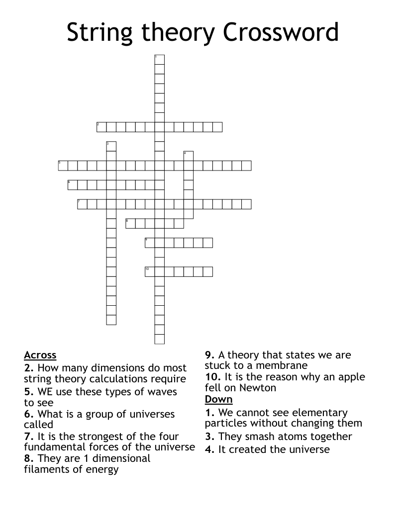 String theory Crossword