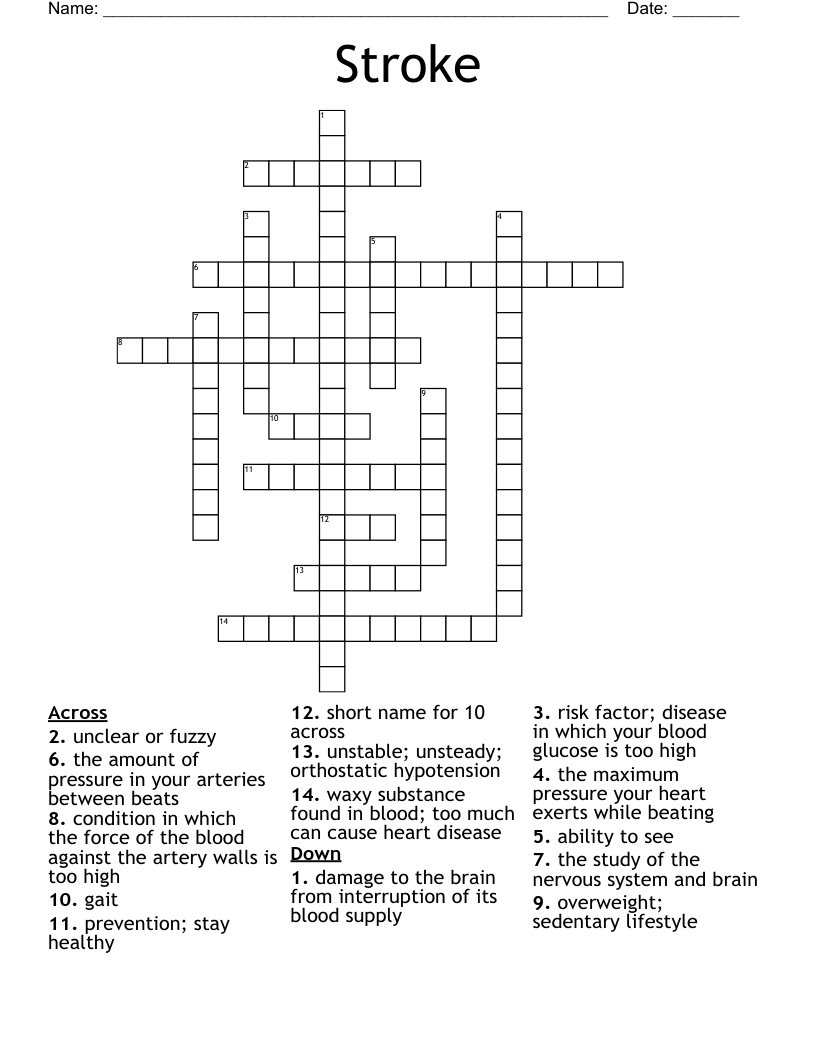 Stroke Crossword