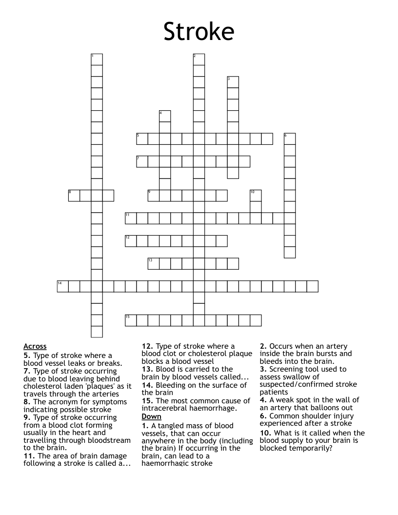 Stroke Crossword