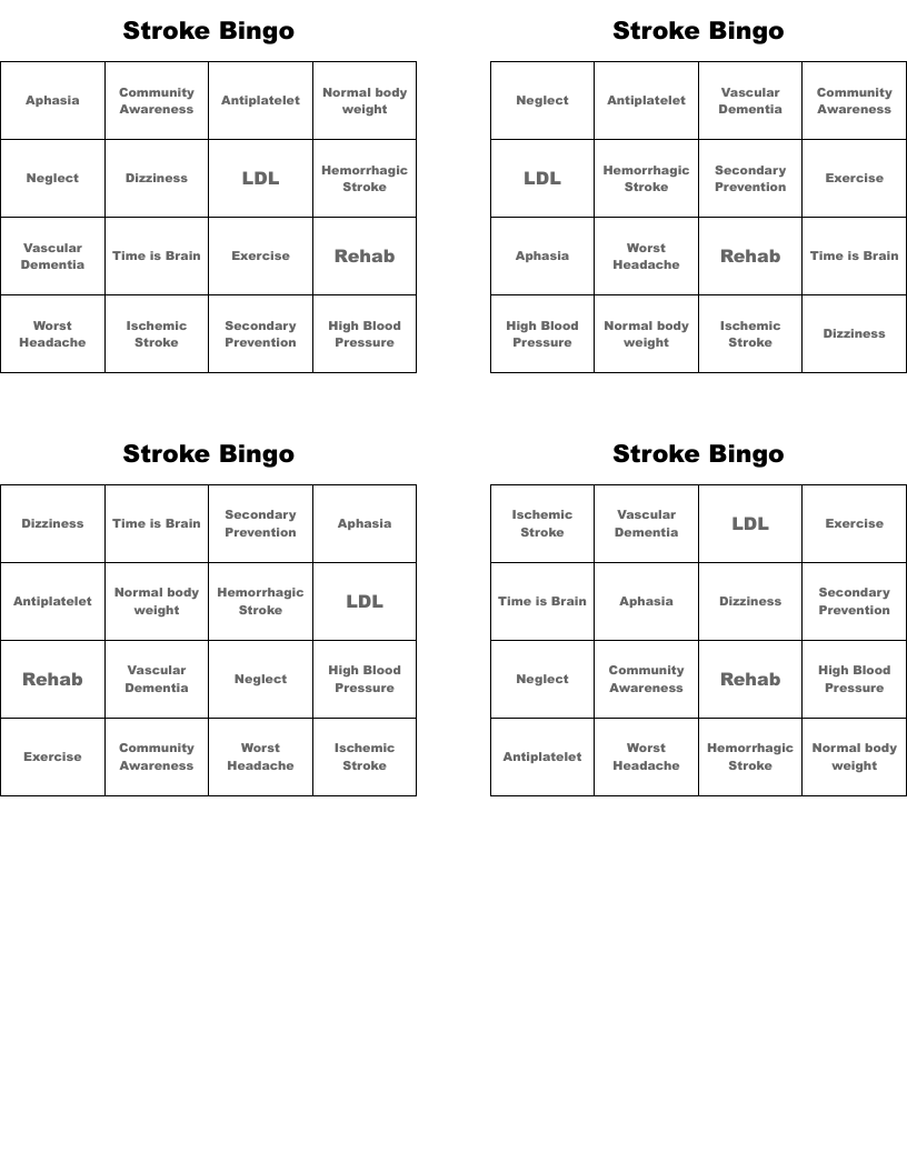 Stroke Bingo