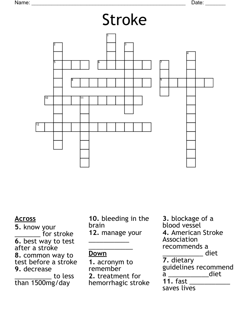 Stroke  Crossword