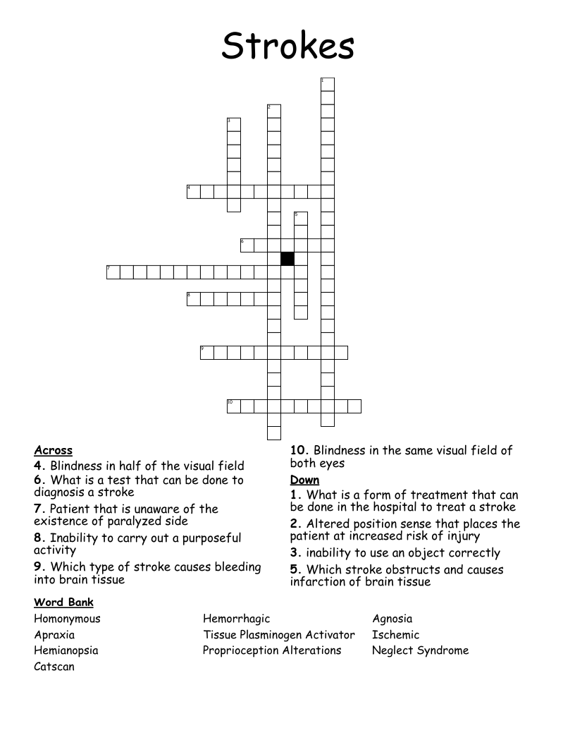 Strokes Crossword