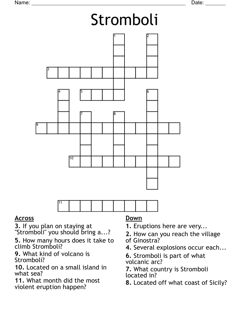 Stromboli Crossword