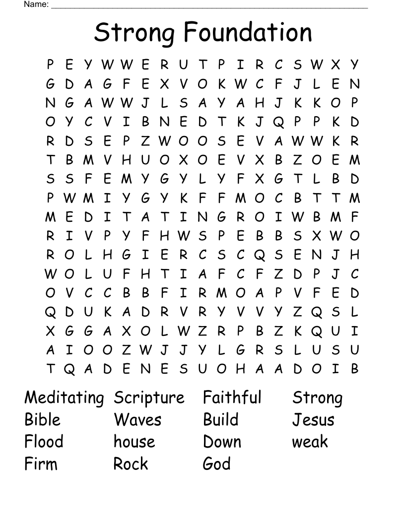 Strong Foundation Word Search