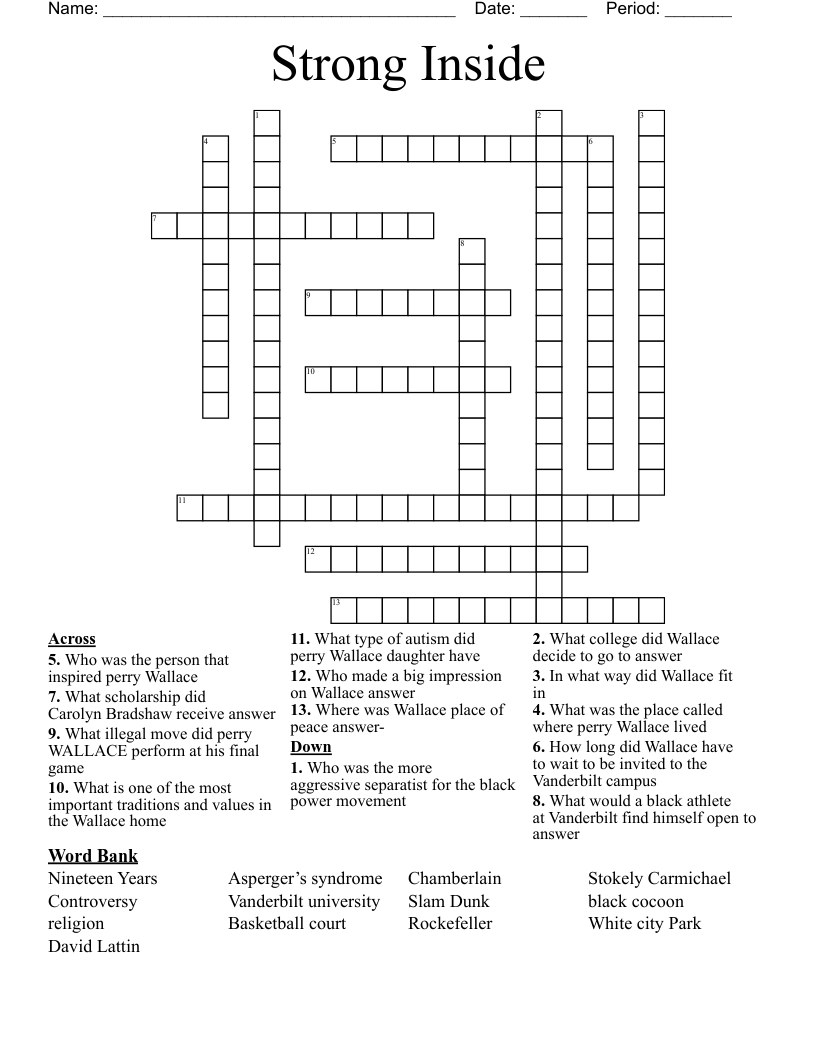 Strong Inside Crossword