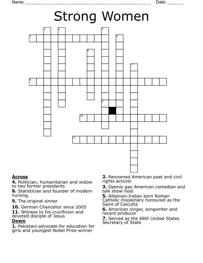 Strong Women Crossword