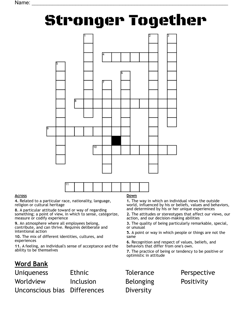 Stronger Together Crossword