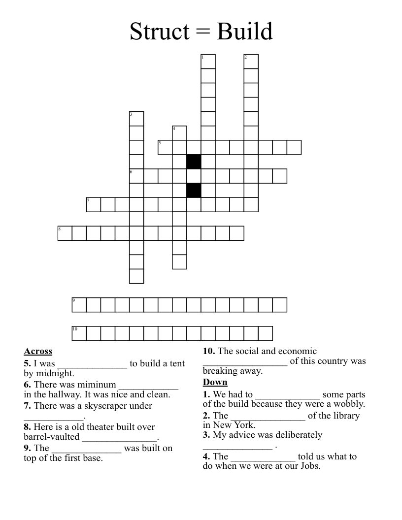 Struct = Build Crossword