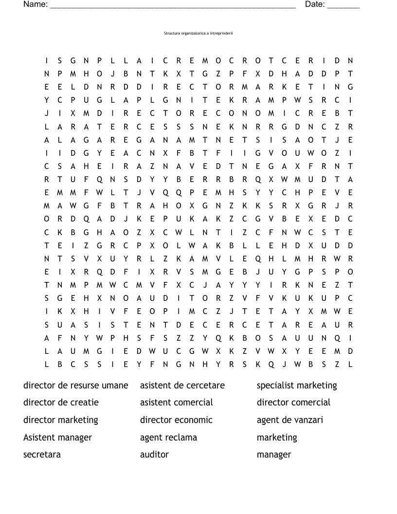 Structura organizatorica a intreprinderii                                                                                                                                                                                                                       Word Search
