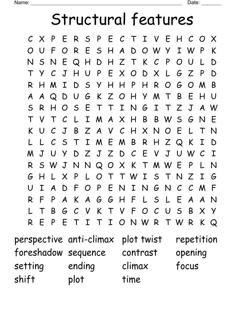 Structural features  Word Search