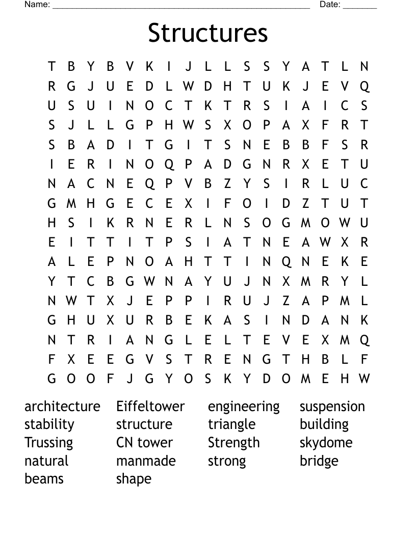 Structures Word Search