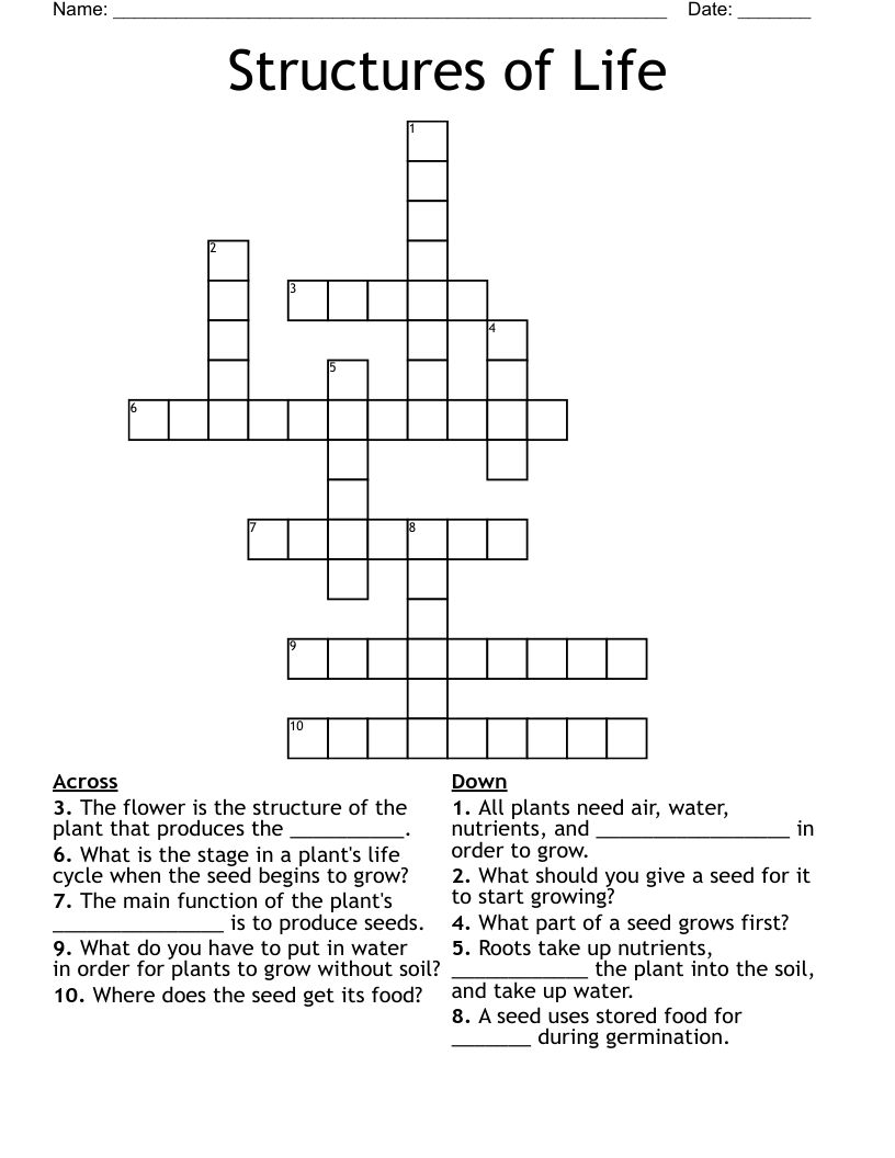 Structures of Life Crossword
