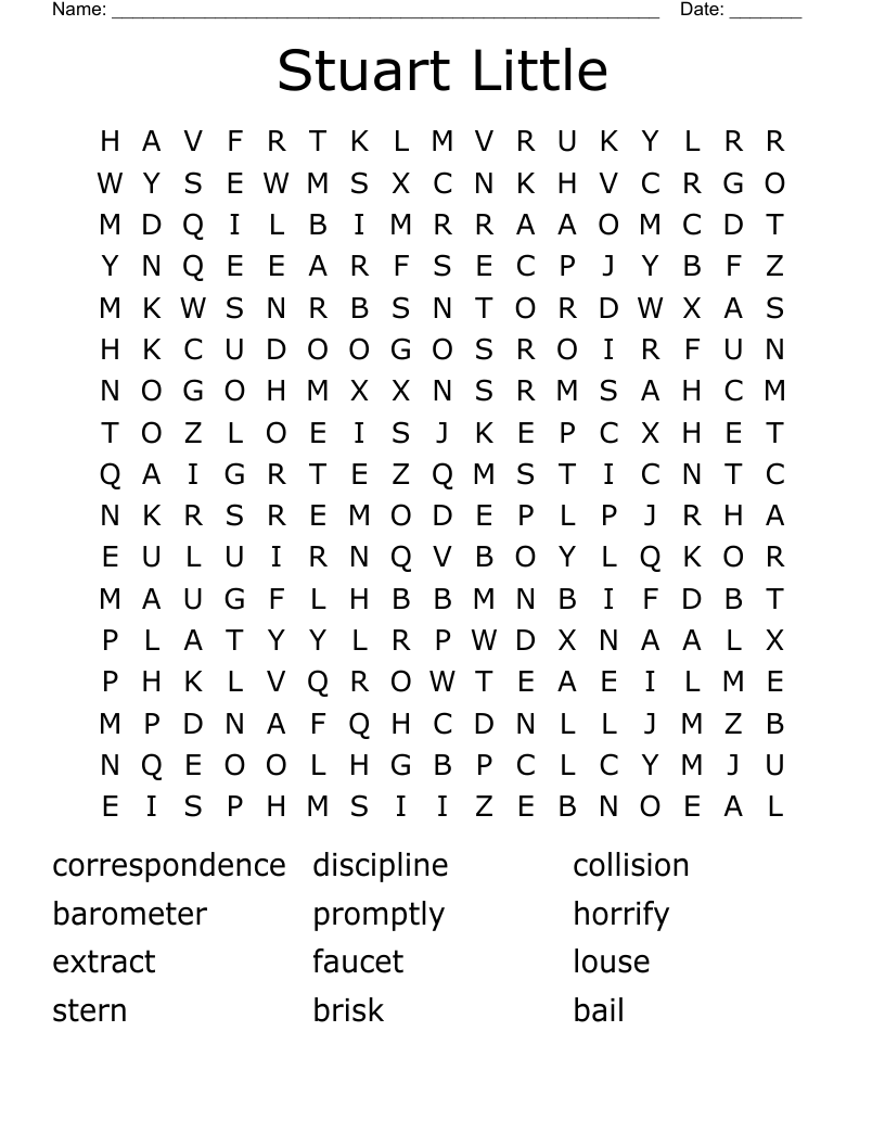Stuart Little Word Search
