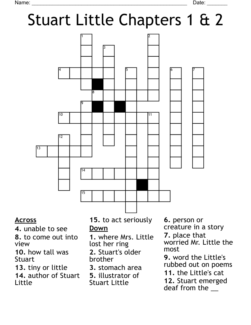Stuart Little Chapters 1 & 2 Crossword
