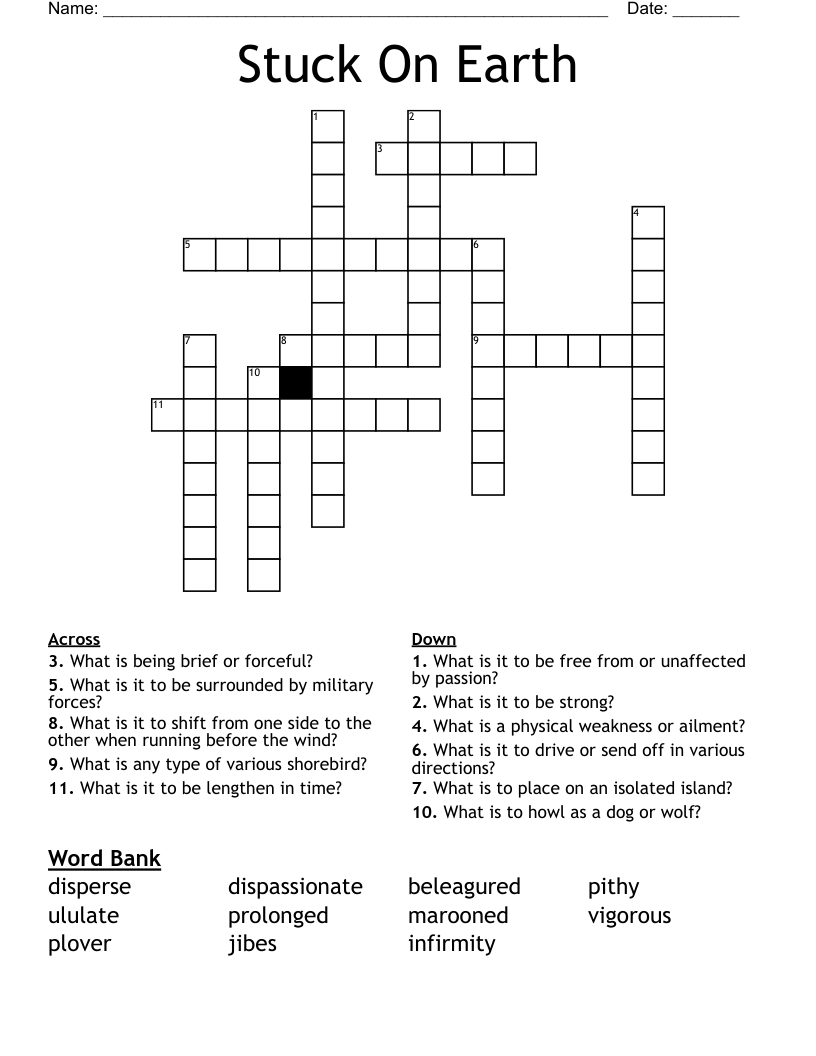 Stuck On Earth Crossword