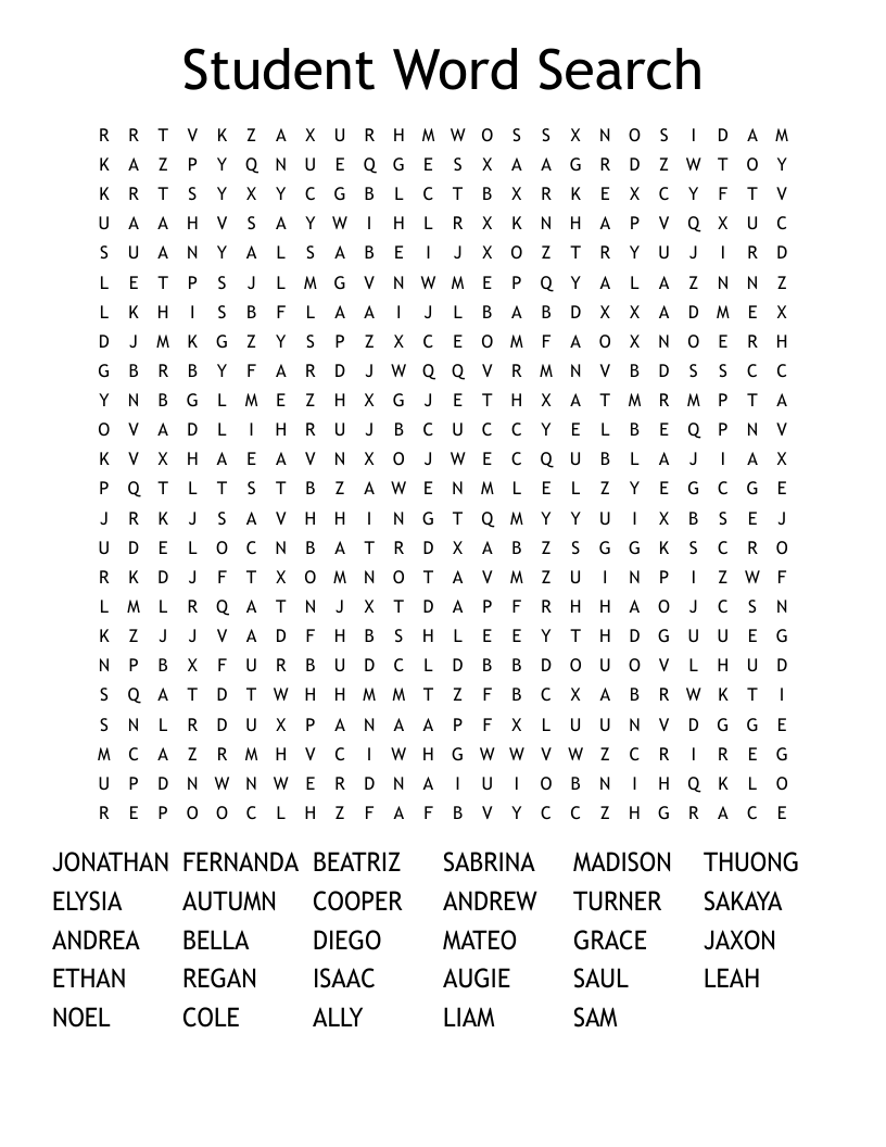 Student Word Search