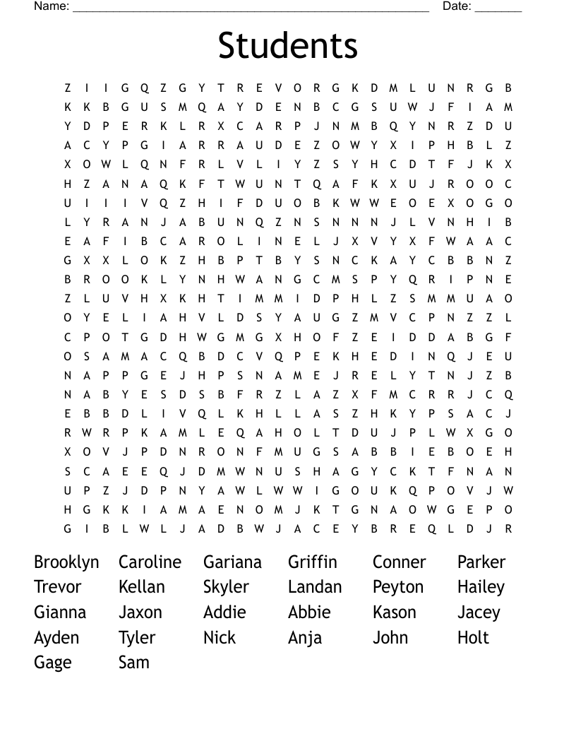Students Word Search