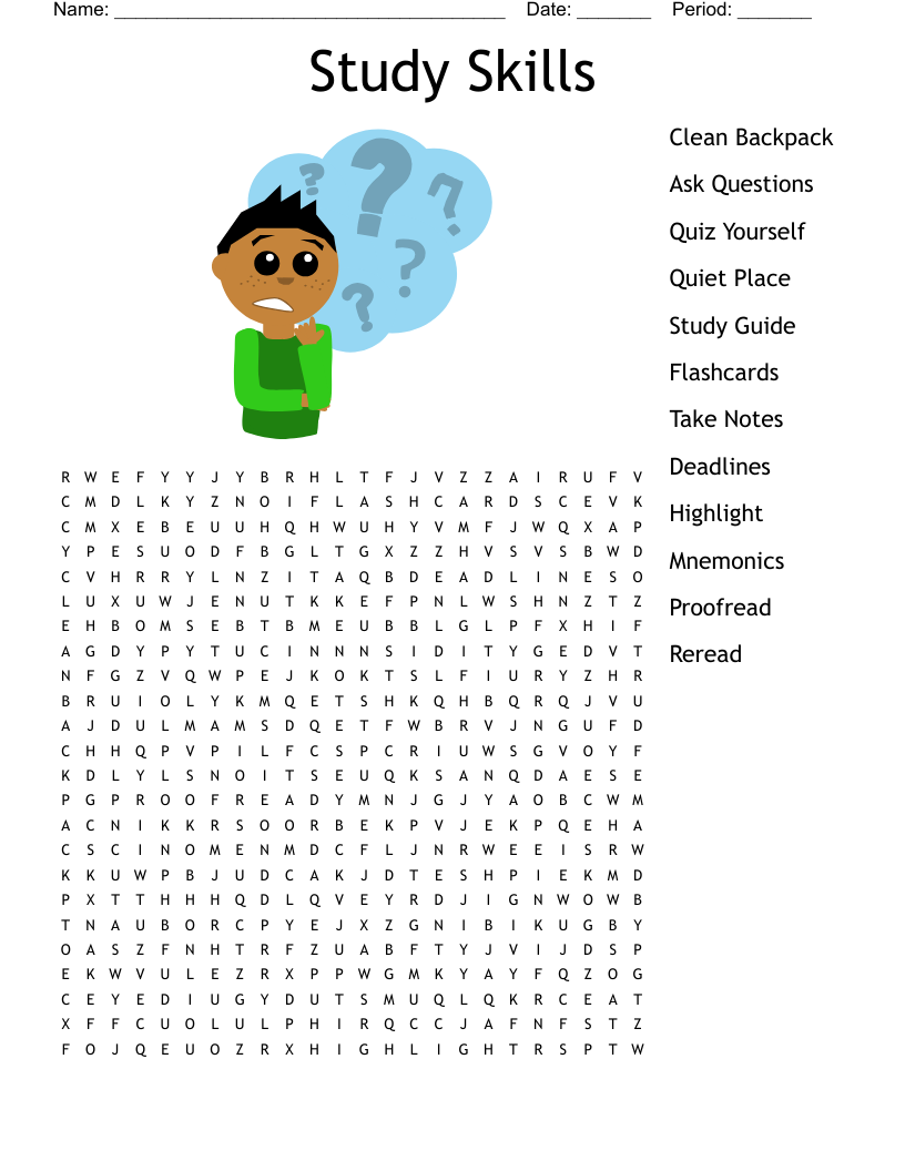 Study Skills Word Search