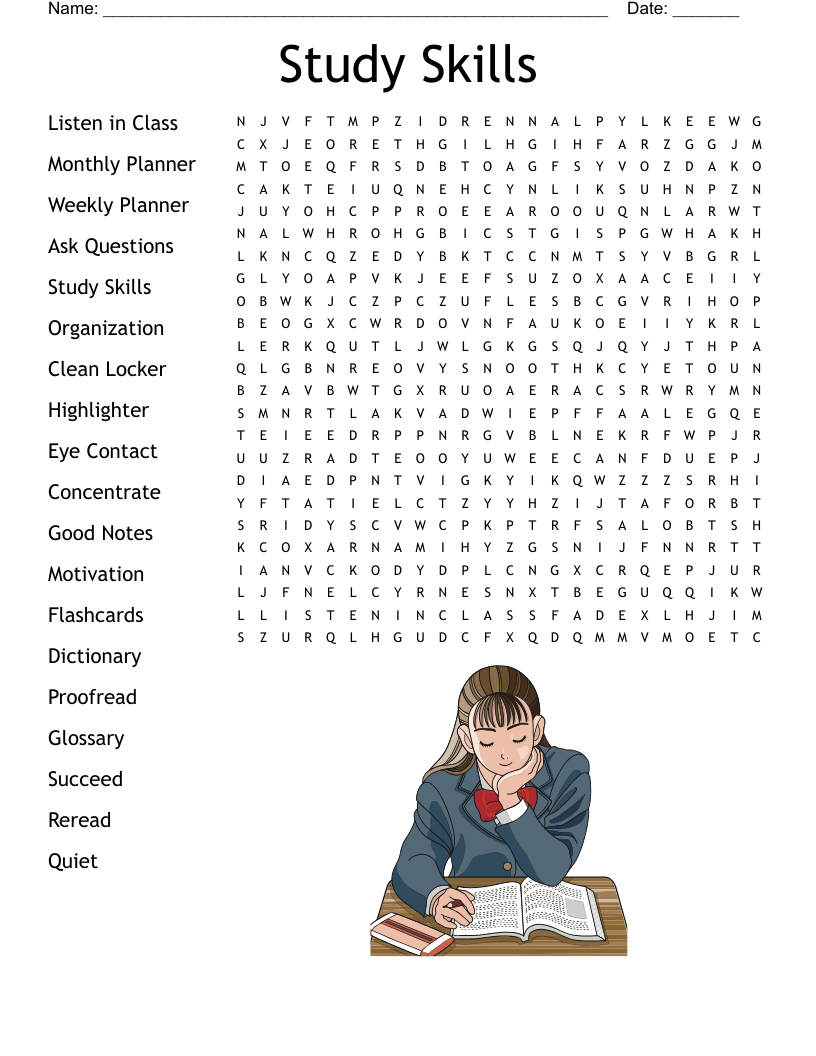 Study Skills Word Search