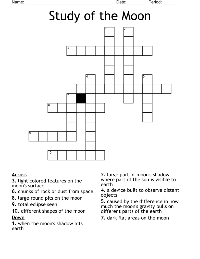 Study of the Moon Crossword