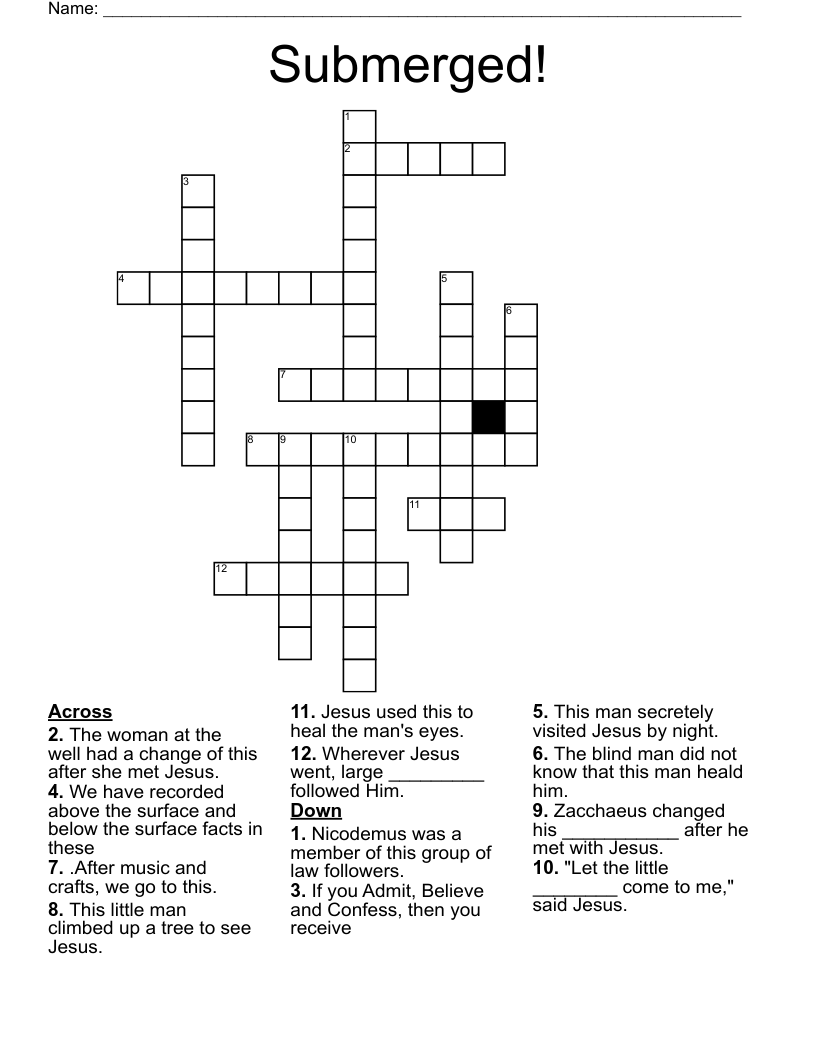 Submerged! Crossword