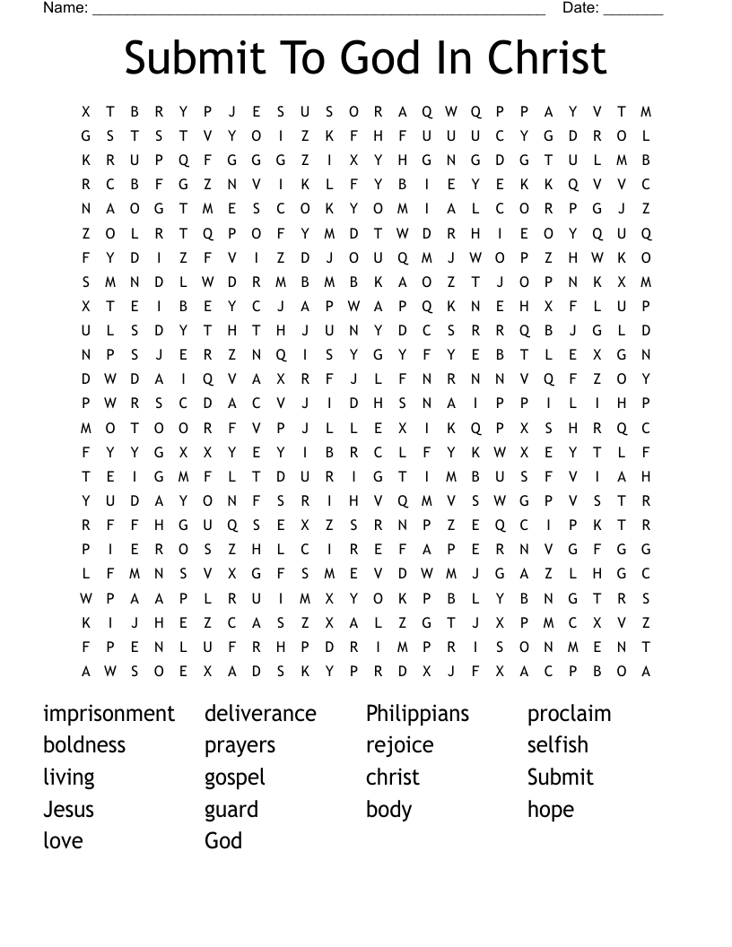 Submit To God In Christ Word Search
