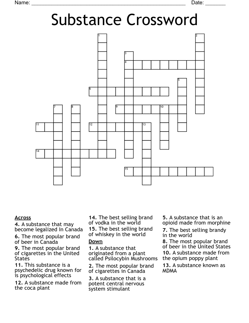 Substance Crossword