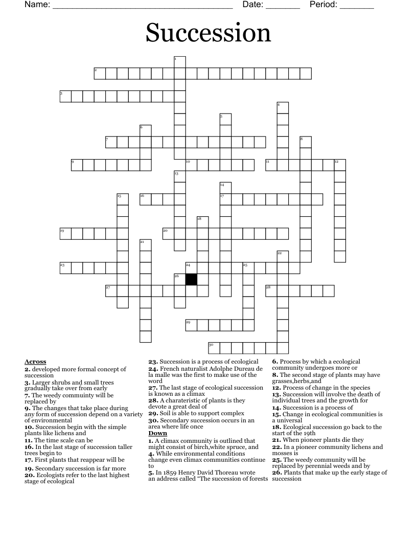 Succession Crossword