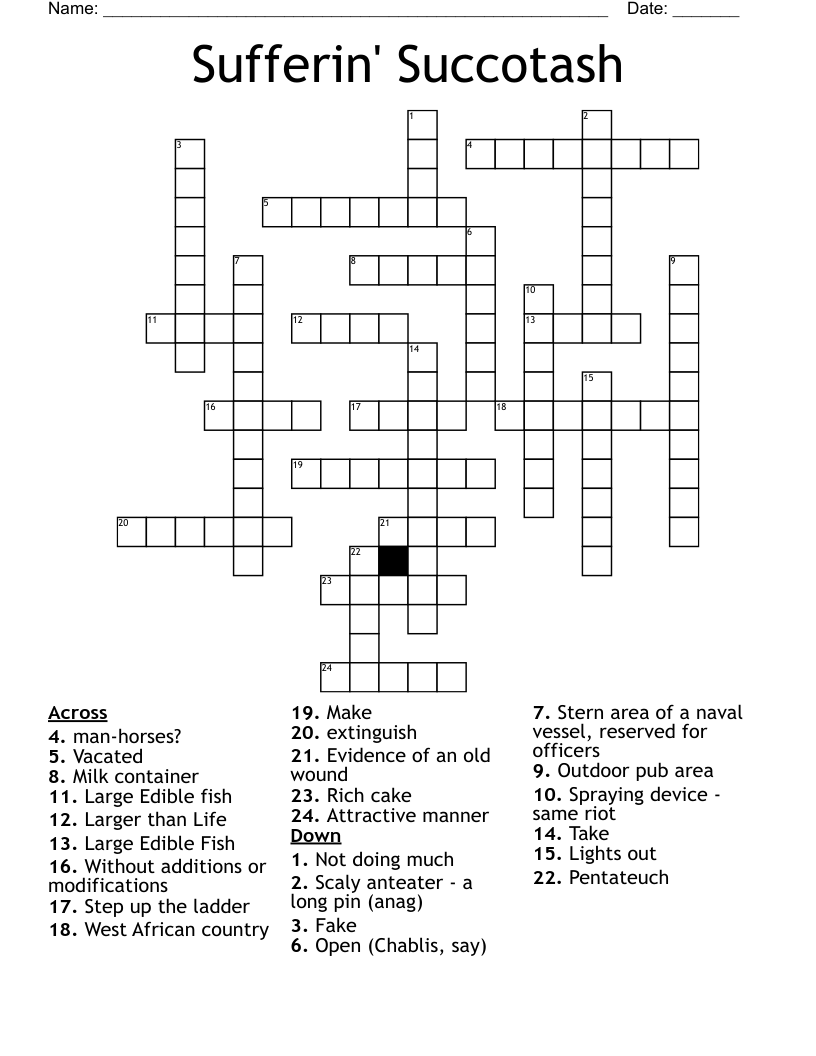 Sufferin' Succotash Crossword