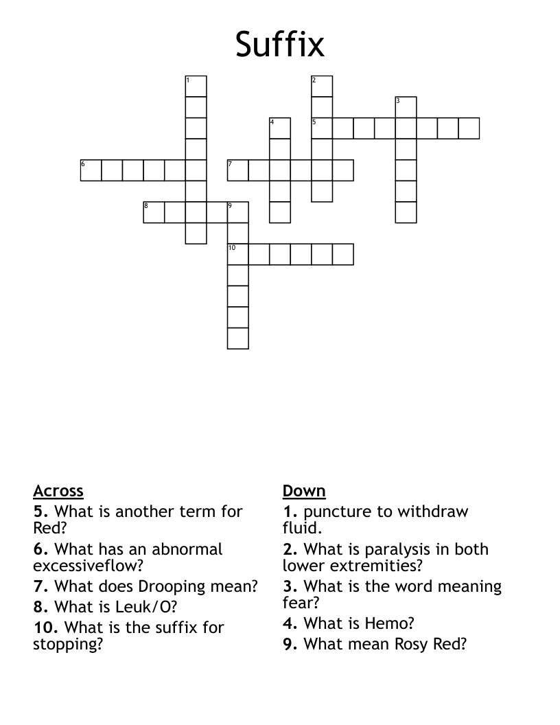 Suffix Crossword